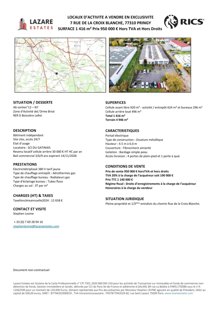 Locaux d'activités à vendre sur Pringy